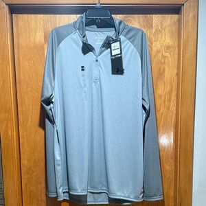Under Armour Men's Light Gray & Charcoal Quarter-Zip Pullover